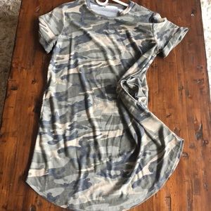 Large camo t-shirt dress